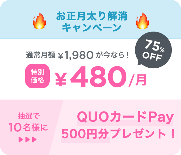 5日間限定 年末のおうちフィットネス応援キャンペーン1980円→480円 75%OFF