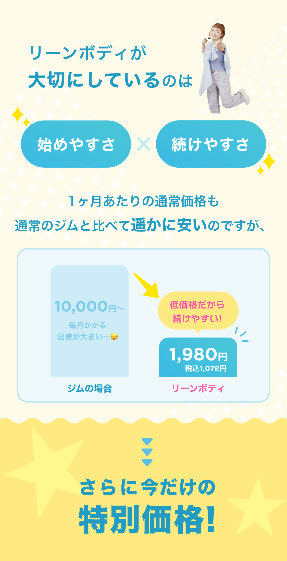 リーンボディが 大切にしているのは始めやすさと続けやすさ